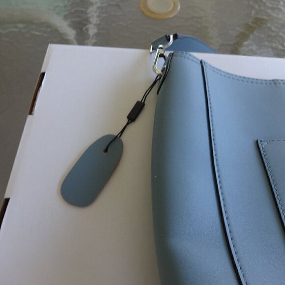 Bromen vegan  leather shoulder bag, blue ,snap closure, bottom feet studs ,NWOT - Picture 12 of 16